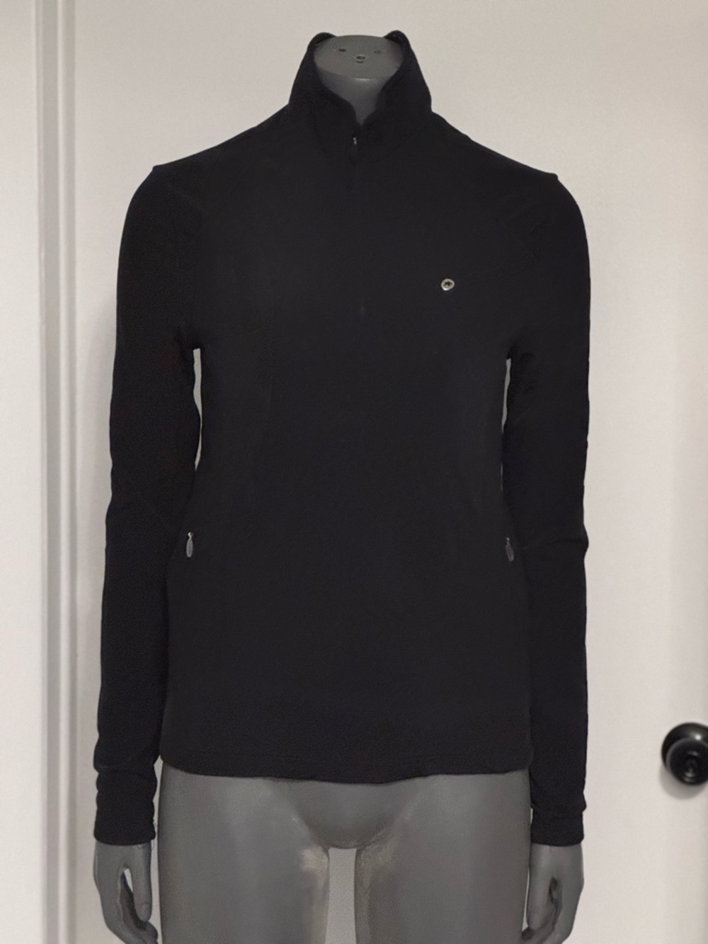 Women's Black Half-Zip Performance Turtleneck Sweater